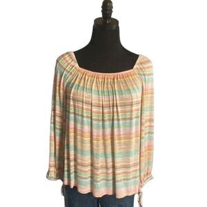 Soft and Pretty Pastel Stripe Top from a.n.a, size medium